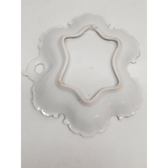 Vintage Rose Floral Vanity Candy Nut Trinket Dish Ruffled Gold Trim - Picture 8 of 8